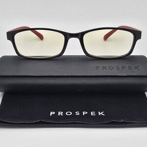 Prospek by Spektrum S117 Black +1.00 Blue Light Reading Computer Glasses w/ Case
